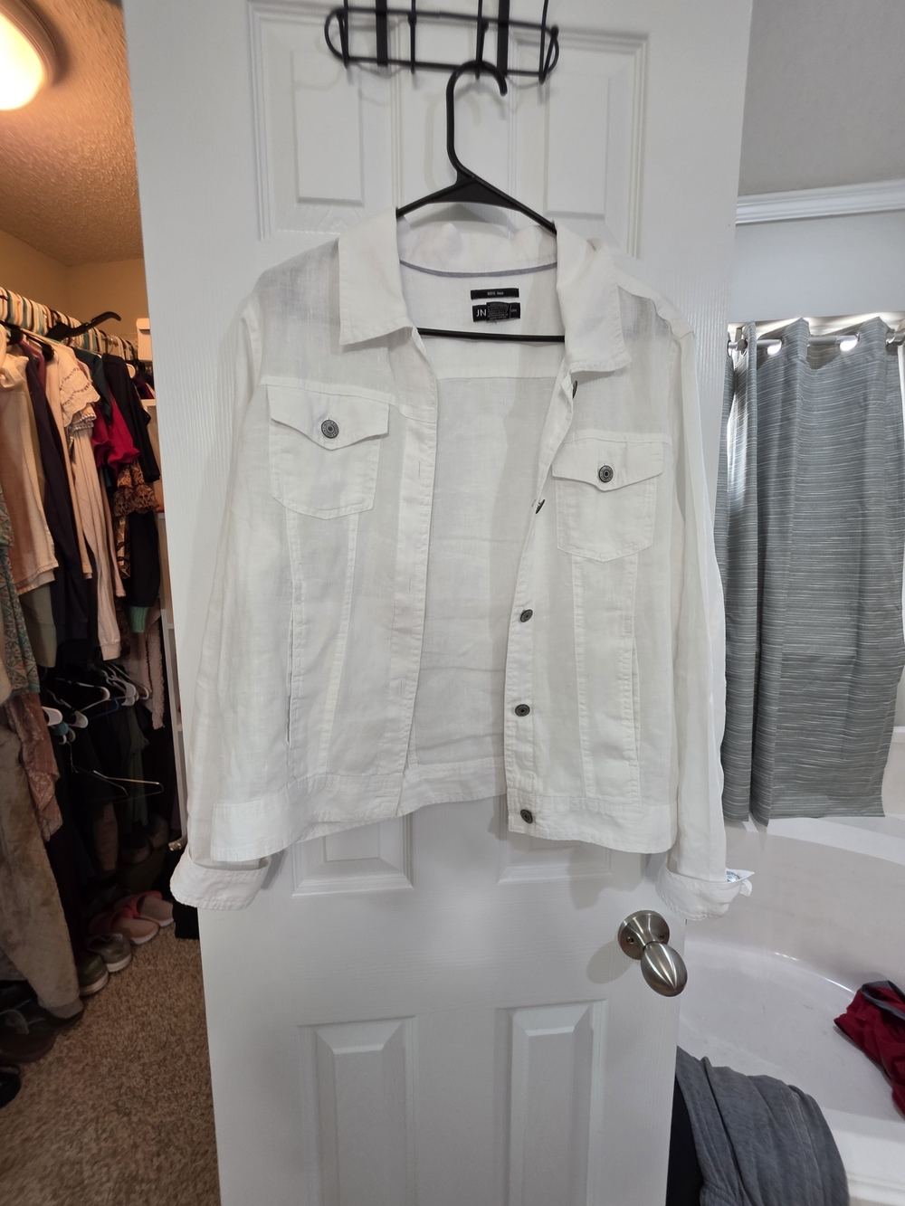 Jones New York White Lightweight Denim Jacket